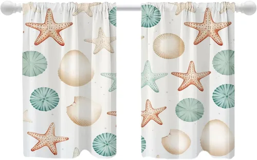 Vista 101 de Shrahala Cortinas blancas S inspiradoras para ventanas de cocina, cortinas negras con palabras cristianas para cafetería, cortinas opacas