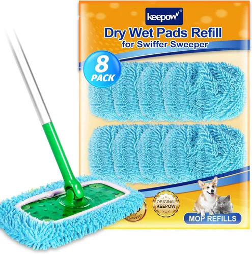 Vista 9 de Recambio de almohadillas húmedas compatible con trapeador Swiffer Sweeper y Paquete de 6