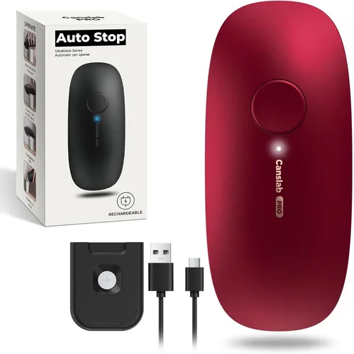 Vista 8 de Canslab Ultrablade PRO Abrelatas con Parada Automática - Abrelatas Eléctrico Recargable para Cocina para Personas Mayores con Artritis - Abridor