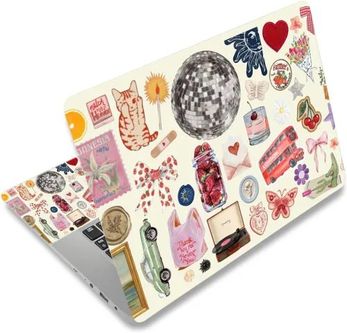 Vista 37 de Adhesivo para laptop de 12.1-15.6 pulgadas, calcomanía reutilizable universal de vinilo para laptop, protector de arte impermeable en color panal