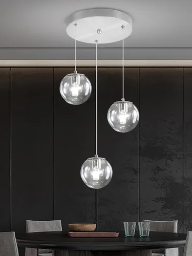Vista 23 de ykolupty Lámpara colgante negra de 1 luz moderna de globo de vidrio gris ahumado, luces colgantes para isla de cocina, luces colgantes ajustables