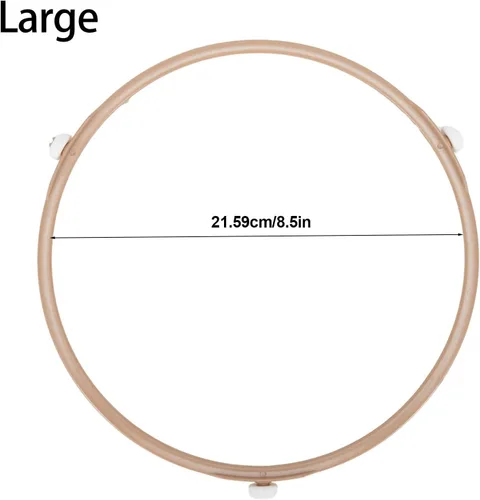 Vista 4 de Bandeja base de soporte giratorio de vidrio para horno microondas, soporte de anillo giratorio con diseño de 3 ruedas, resistente a altas