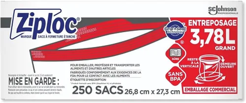 Vista 5 de SC Johnson Professional Ziploc Bolsas de almacenamiento con nueva tecnología Grip 'n Seal, para organización y almacenamiento de alimentos, doble