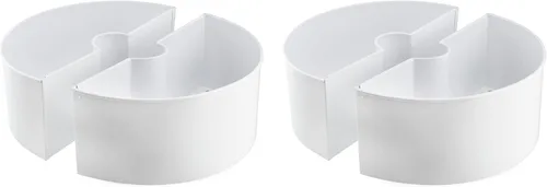 Vista 12 de AuldHome Design Maceta de sombrilla para mesa de patio con agujero para sombrilla (blanco)