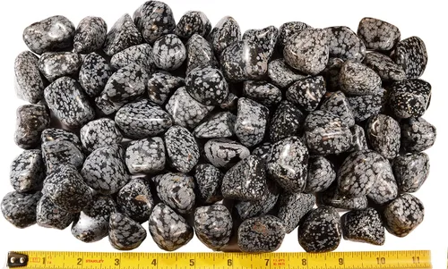 Vista 3 de Obsidiana copo de nieve de 1 1/4 pulgadas, 2 piezas pulidas pulidas para curación de chakras, cristal de roca mineral, piedras naturales, Reiki