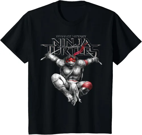 Vista 9 de Teenage Mutant Ninja Turtles Raphael Action Jump Camiseta Negro