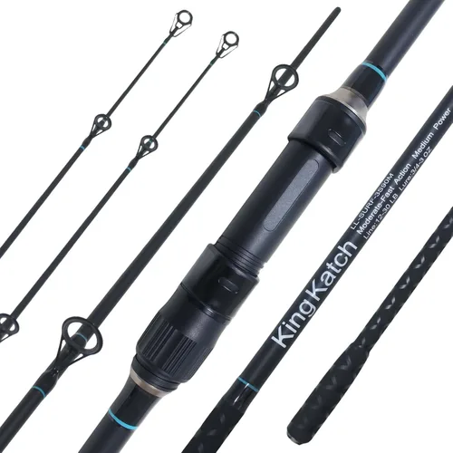 Vista 8 de Surf Spinning Fishing Rod 9'-12', 3-Piece Carbon Fiber Saltwater Rod with 2 Identical Tips Lightweight High-Sensitivity Long-Cast Shore & Beach
