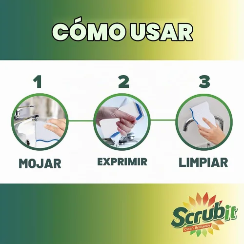 Vista 4 de SCRUBIT - Paquete de 25 esponjas de borrar extra duraderas – Limpiador de cocina, baño, piso y pared – Esponjas mágicas de limpieza de melamina