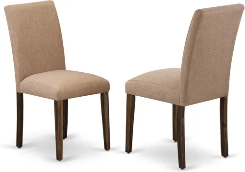 Vista 4 de East West Furniture F2AB5-747 - Juego de muebles de comedor de 5 piezas, incluye una mesa de comedor redonda con pedestal y 4 sillas tapizadas