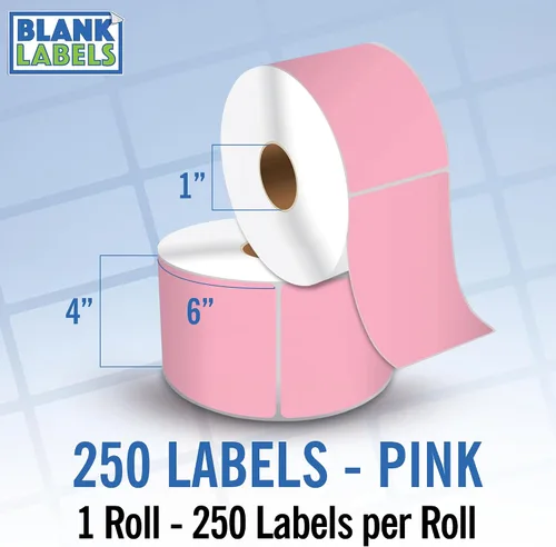 Vista 26 de Blank Labels Etiquetas en rollo de transferencia térmica directa de 4 x 6 pulgadas, 290 azules Núcleos de 3 pulgadas con Perfs Easy Tear