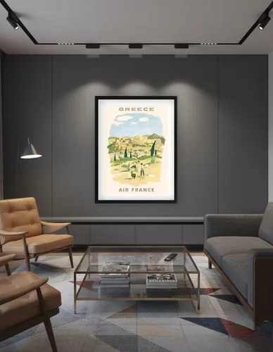 Vista 7 de Greece - Acropolis of Athens - France - Vintage Airline Travel Poster by Georges Beuville c.1958 - Fine Art Rolled Canvas Print 11in x 14in