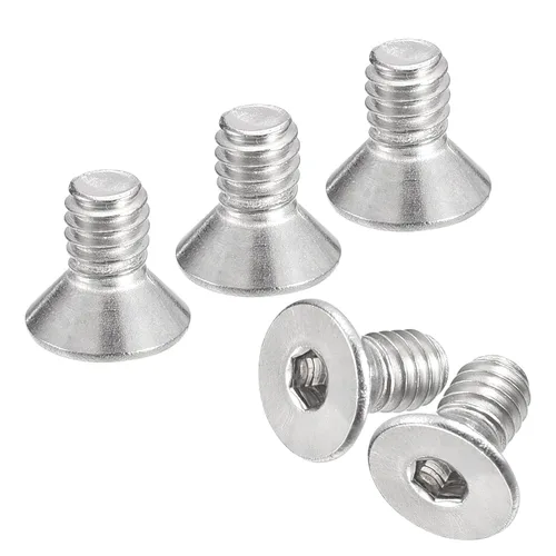 Vista 16 de uxcell tornillos de cabeza avellanada plana #8-32x1/2, 25 piezas de tornillos de cabeza plana con llave hexagonal de acero inoxidable 304, rosca