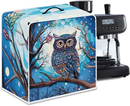 Vista 67 de DISNIMO Cubierta antipolvo para cafetera de mariposa azul, fundas para máquina de hacer café de cocina con mango superior, cubierta