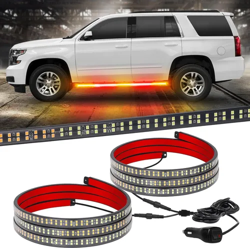 Vista 10 de XRIDONSEN - 2 luces estroboscópicas de 60 pulgadas para estribo, color ámbar, luces de emergencia 720 LED Exterior Flashing Warning Hazard Caution