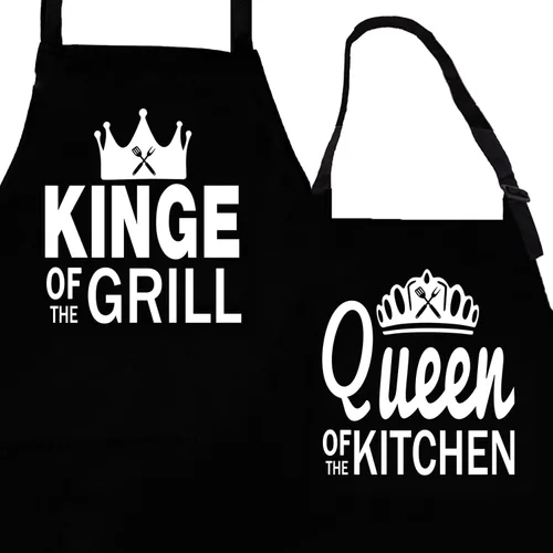 Vista 13 de Rosoz Funny Couple Aprons - Gift Ideas For Her Him - Kitchen Cooking Set - Birthday, Wedding, Anniversary, Bridal Shower
