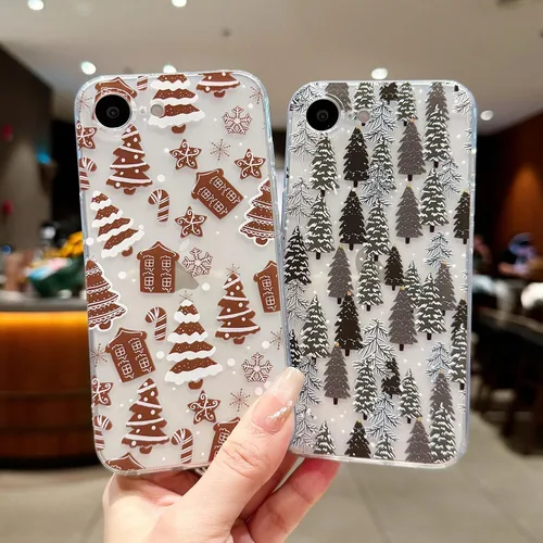 Vista 6 de LCHULLE Compatible con iPhone SE 2022/2020 Funda para iPhone 8 iPhone 7 Funda de Navidad Santa Vacaciones Diseño Transparente Claro Mujeres Hombres