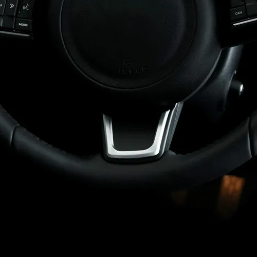 Vista 4 de Cubierta de lentejuelas para volante interior de coche de ABS cromado para Jaguar XE XF F-Pace accesorios