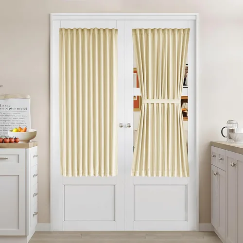 Vista 46 de Vatge Cortinas laterales autoadhesivas para puertas de cristal, sin taladro, extraíble, panel de filtrado de luz, 1 panel, 12 pulgadas de ancho x 60
