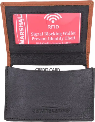 Vista 13 de Marshal Tarjetero de cuero RFID extensible para hombres y mujeres