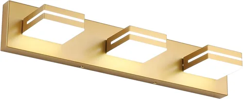 Vista 82 de SineRise - Moderna lámpara LED para tocador de baño (2 luces, 39.4 cm, regulable), iluminación de pared de baño moderna de acrílico cepillado sobre
