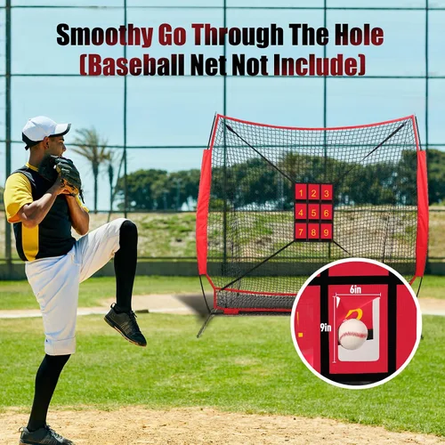 Vista 4 de Zona de ataque numerada transparente de 19 x 27 pulgadas, red de tiro impermeable ajustable y duradera con zona de ataque para red de béisbol