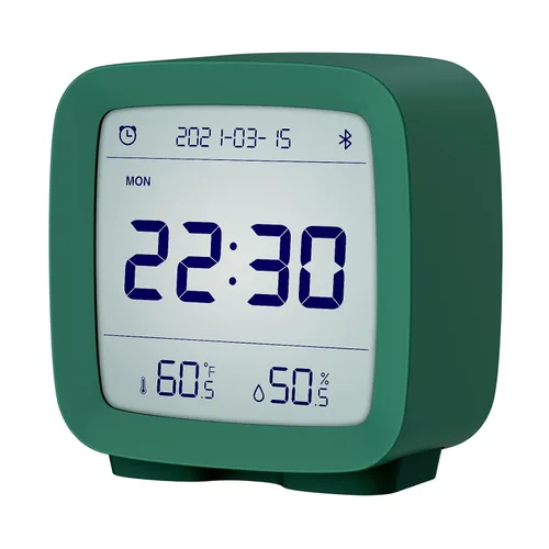 Vista 8 de qingping Reloj despertador digital Bluetooth inteligente con múltiples alarmas, funciona con pilas, pequeño reloj despertador con pantalla