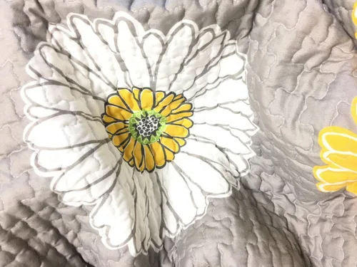 Vista 5 de [Girasoles blancos y amarillos] Juego de edredón de microfibra de poliéster hipoalergénico de 2 piezas, ropa de cama para dormitorio