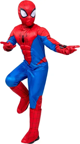 Vista 2 de Marvel Spider-Man Deluxe Youth Costume Muscle Jumpsuit
