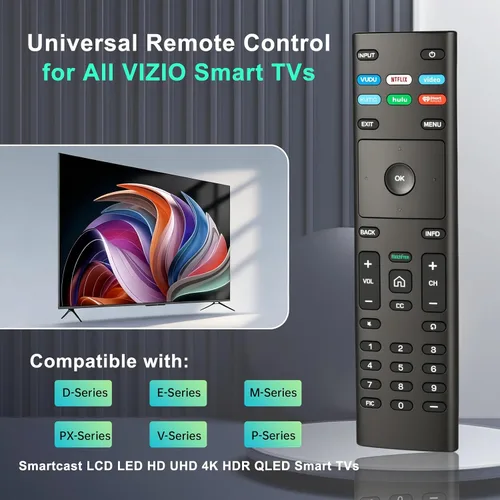 Vista 2 de Luyeper Repuesto para control remoto Vizio Smart TV, control remoto XRT136 para todos los televisores Vizio D, V, M, P, PX, E Series
