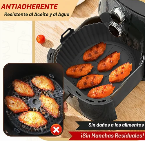 Vista 3 de Beauty - Paquete de 3 forros para freidora de aire, olla de silicona de 8 pulgadas, reutilizable de grado alimenticio, accesorios para cestas