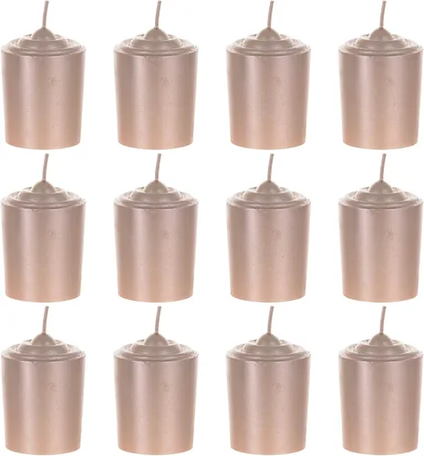 Vista 5 de Velas votivas sin perfume marfil de 15 horas, paquete de 12