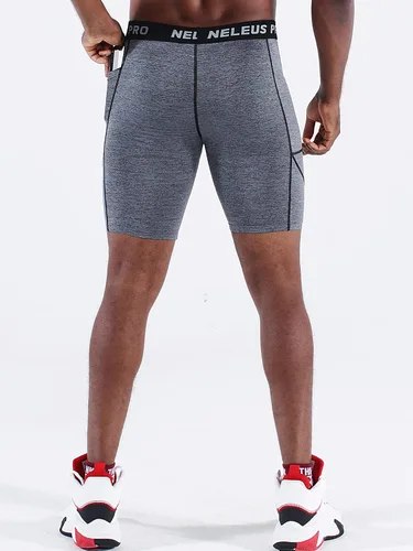 Vista 7 de NELEUS Paquete de 3 pantalones cortos de compresión para correr con bolsillos para hombre