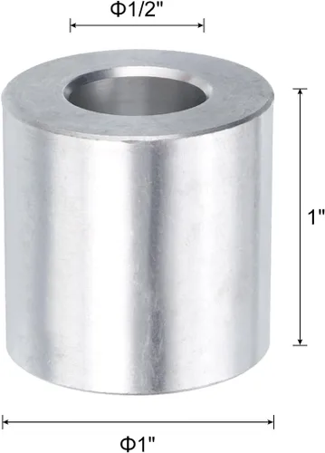 Vista 2 de uxcell 10 piezas de espaciador de aluminio con 1/2" de diámetro interno x 1" de diámetro exterior x 1" de longitud, con acabado liso, espaciador
