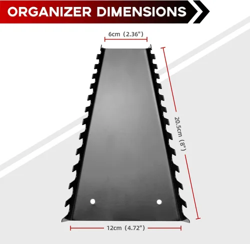 Vista 2 de Reniteco Organizador de llaves de metal con 26 ranuras, juego de bandejas para llaves, organizador de herramientas montado en la pared para Negro