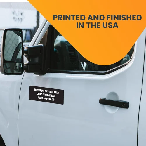 Vista 3 de Magnet Me Up Calcomanía magnética personalizable con texto personalizado, diseña tu propio imán de automóvil, 3 x 10 pulgadas, para negocios Solo