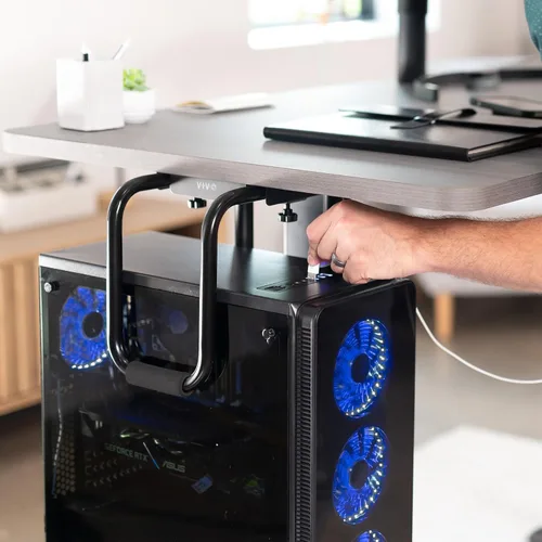 Vista 7 de VIVO - Soporte para PC de oficina grande para debajo del escritorio