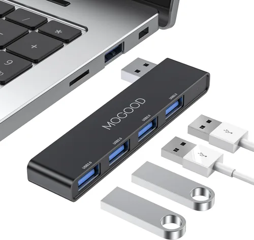 Vista 8 de Hub USB 3.0 MOGOOD Hub USB para portátil Divisor USB Divisor de puerto USB Expansor de puerto USB Adaptador multipuerto USB para portátil, Xbox