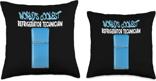 Vista 3 de CharlIan Minds - Cool Fridge Solutions World Coolest Tech Clean Your Refrigerator Day Throw Pillow, 16x16, Multicolor