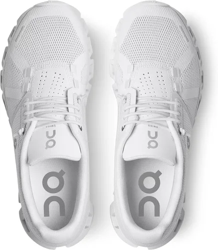 Vista 4 de ON - Tenis Cloud 5 para mujer, Todo blanco