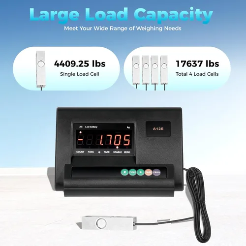 Vista 5 de Kit de báscula de ganado con caja de conexiones de 4 cables, 2.5T 5000 libras de capacidad de carga, kit de báscula de carga de células de carga