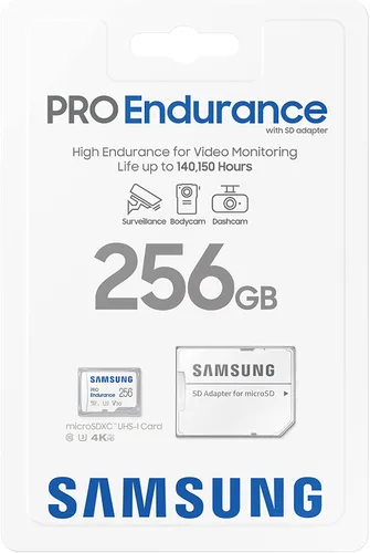 Vista 3 de Samsung PRO Endurance - Tarjeta de memoria MicroSDXC de 256 GB con adaptador para cámara de salpicadero, cámara corporal y cámara de seguridad