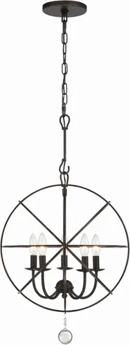 Vista 2 de Crystorama Solaris - Mini lámpara de araña de bronce inglés de 5 luces Bronce (English Bronze)