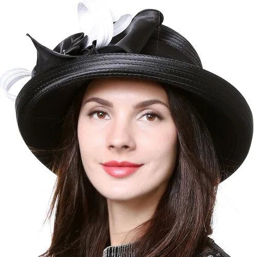 Vista 6 de VECRY Sombrero elegante para mujer, para fiesta de té, iglesia, bautismo, boda, Derby