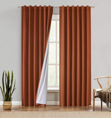 Vista 25 de Central Park Panel de cortina opaca completa de lino de algodón con bolsillo para barra, lazo trasero, tratamiento de ventana para sala de estar