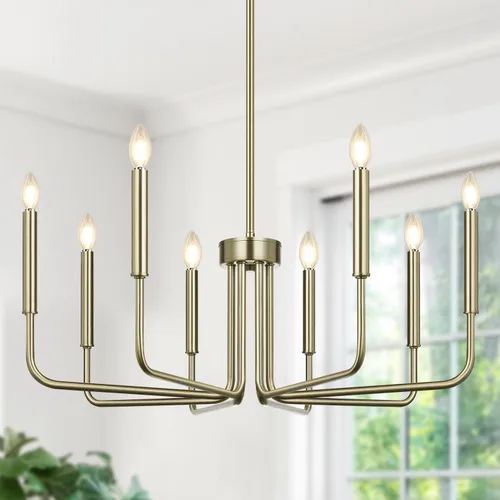 Vista 22 de Lynnoland - Candelabros de 6 luces de granja para comedor, accesorios de iluminación colgantes, lámparas industriales modernas para dormitorio Negro