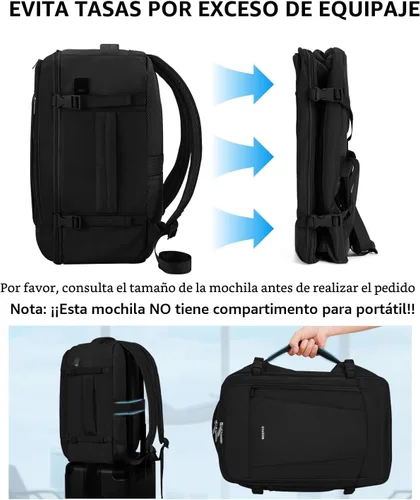 Vista 6 de ECOHUB United Airlines - Mochila de viaje pequeña de 17 pulgadas, bolsa de artículos personales de 16.7 x 10 x 8 pulgadas con 13 bolsillos con Negro