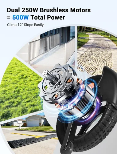 Vista 4 de Sillas de ruedas eléctricas Aotedor mejoradas 2026 para adultos, largo alcance de 35 Mi con dos baterías y motores duales sin escobillas, silla