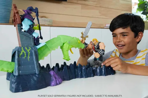 Vista 3 de He-Man and The Masters of the Universe Chaos Snake Attack Playset, Skeletor Fortress con 2 figuras de acción (He-Man y Skeletor), regalo