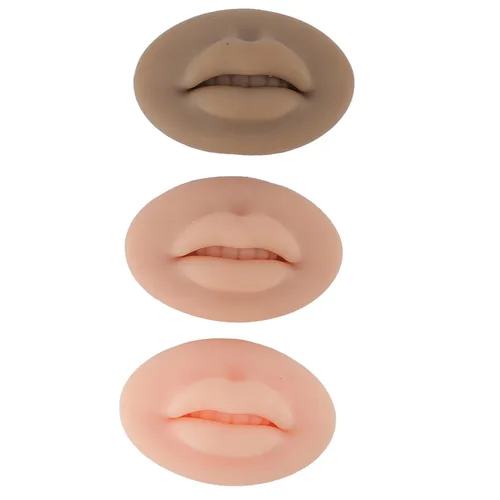 Vista 6 de 3pcs Práctica Labios, Silicona Microblading Práctica Piel 3D Piel Falso Piel Cosmética Maquillaje Labios Entrenamiento