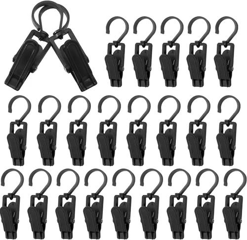 Vista 9 de Ganchos giratorios de plástico para colgar, ganchos giratorios súper fuertes, ganchos para ropa, clips de ropa, perchas de armario para el hogar